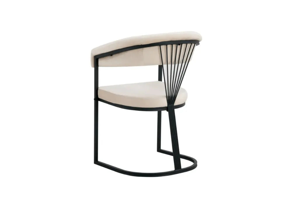 4 Chaises Brittany Velours Metal Pieds Noir