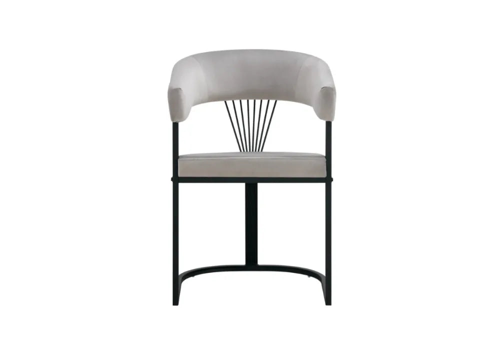 4 Chaises Brittany Velours Metal Pieds Noir