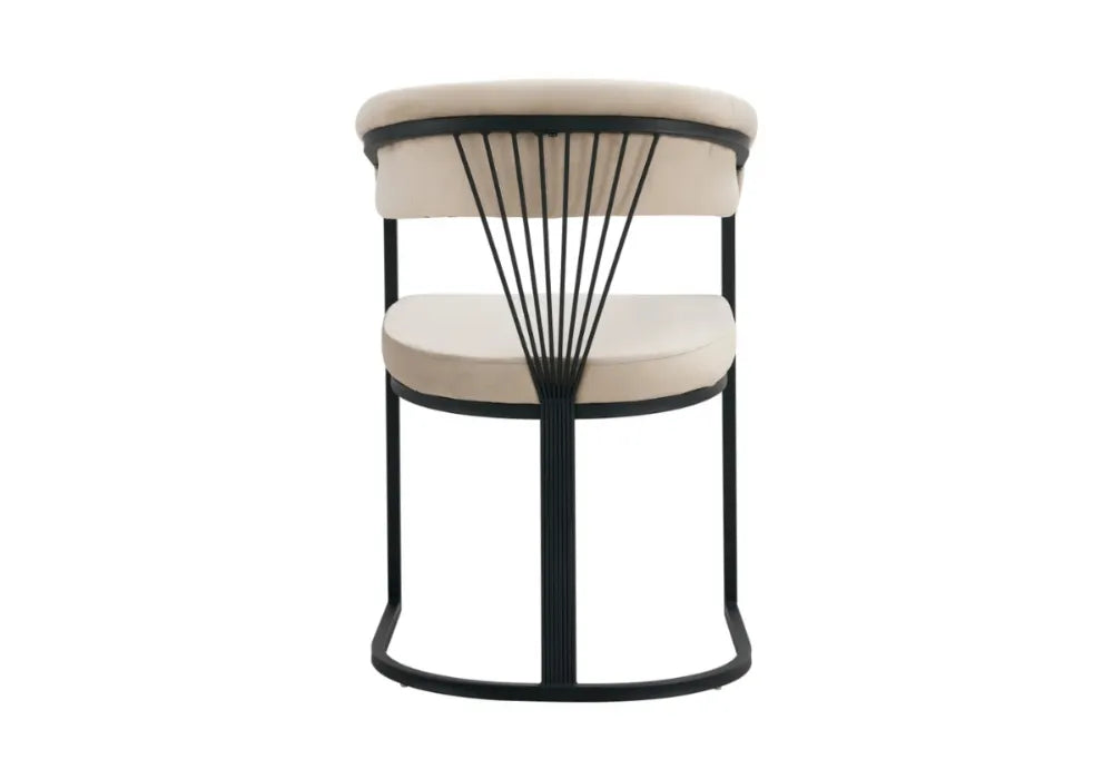 4 Chaises Brittany Velours Metal Pieds Noir