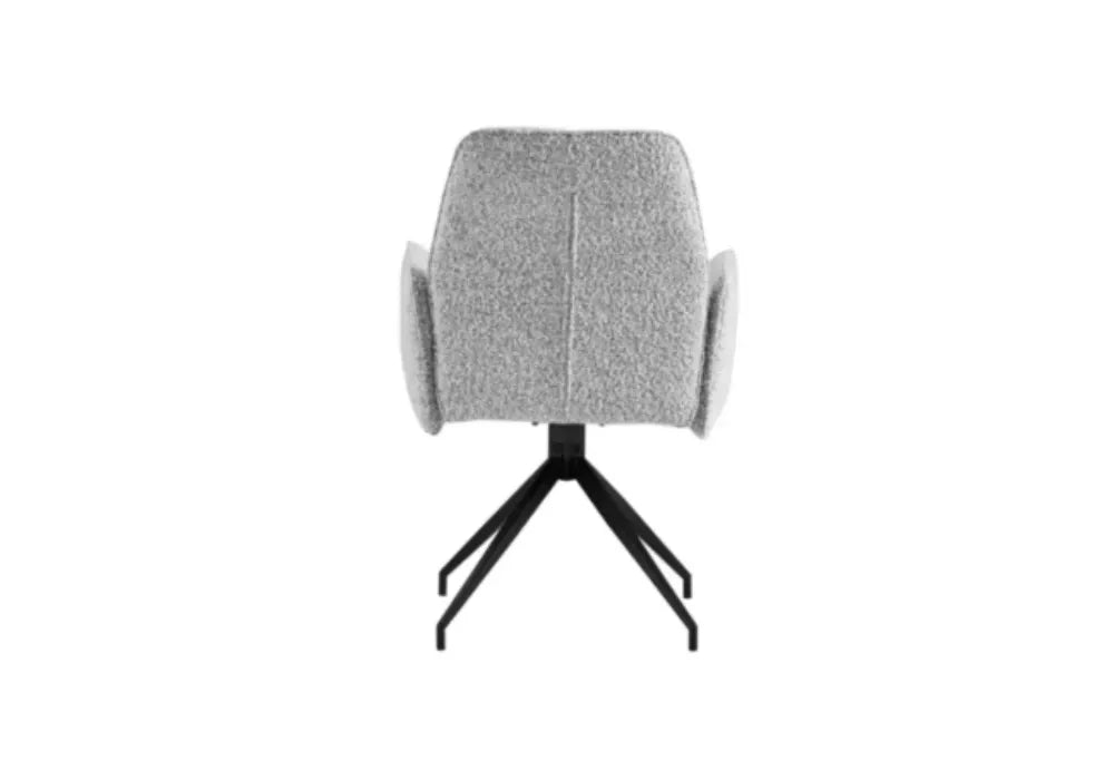 4 Chaises Carrera Metal Noir Tweed Gris Pivotante 360é Anti-Tache