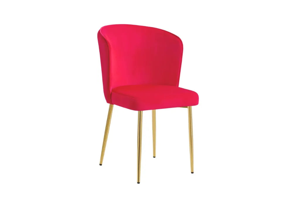 4 Chaises Diana Velours Pieds Gold