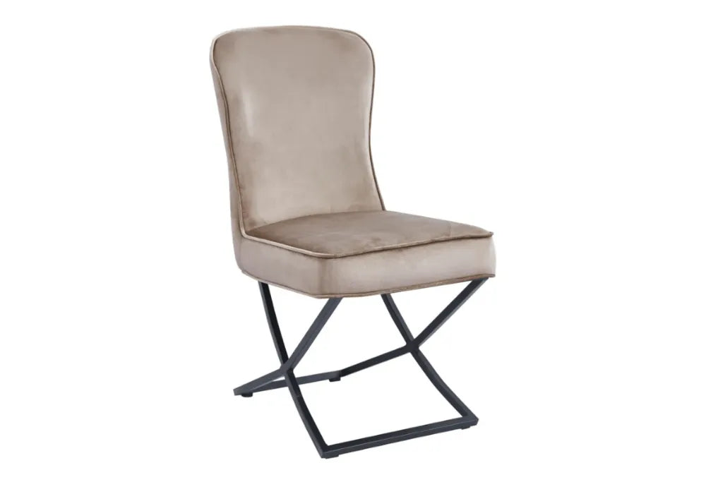 4 Chaises Gabrielle Velours Pieds Metal Noir