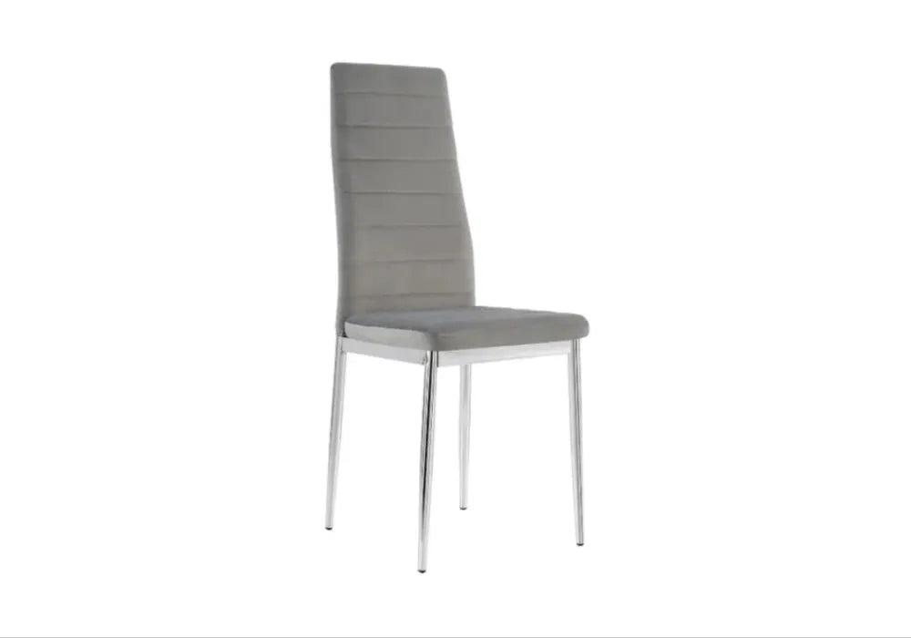 4 Chaises Tolia Velours Pieds Chrome