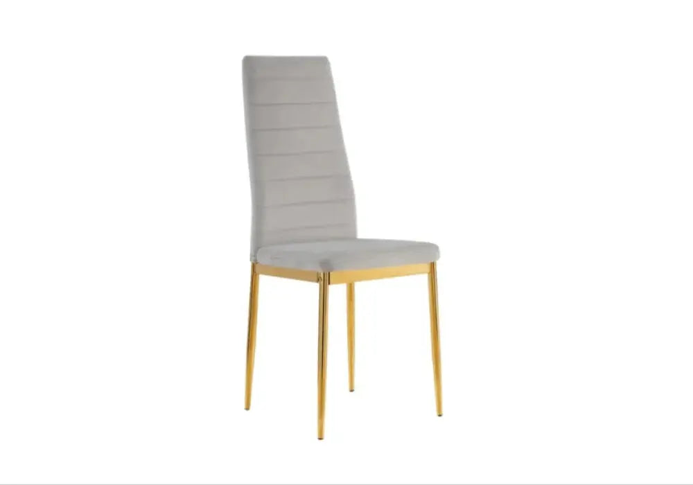 4 Chaises Tolia Velours Pieds Dore Swedzo-Meuble
