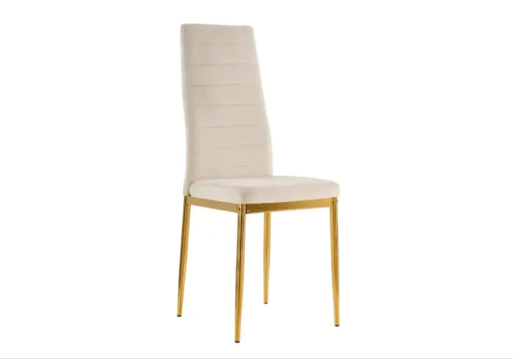 4 Chaises Tolia Velours Pieds Dore Swedzo-Meuble