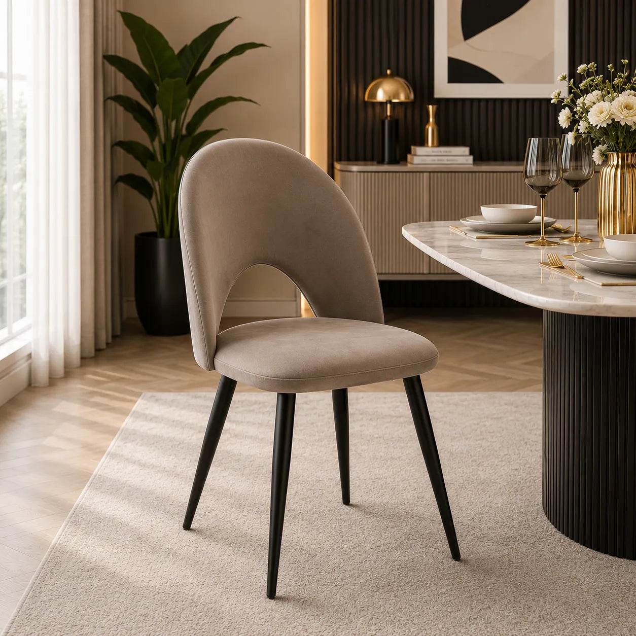 4 Chaises Amelia Pied Noir