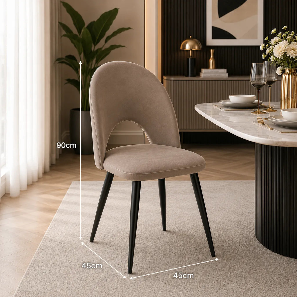 4 Chaises Amelia Pied Noir