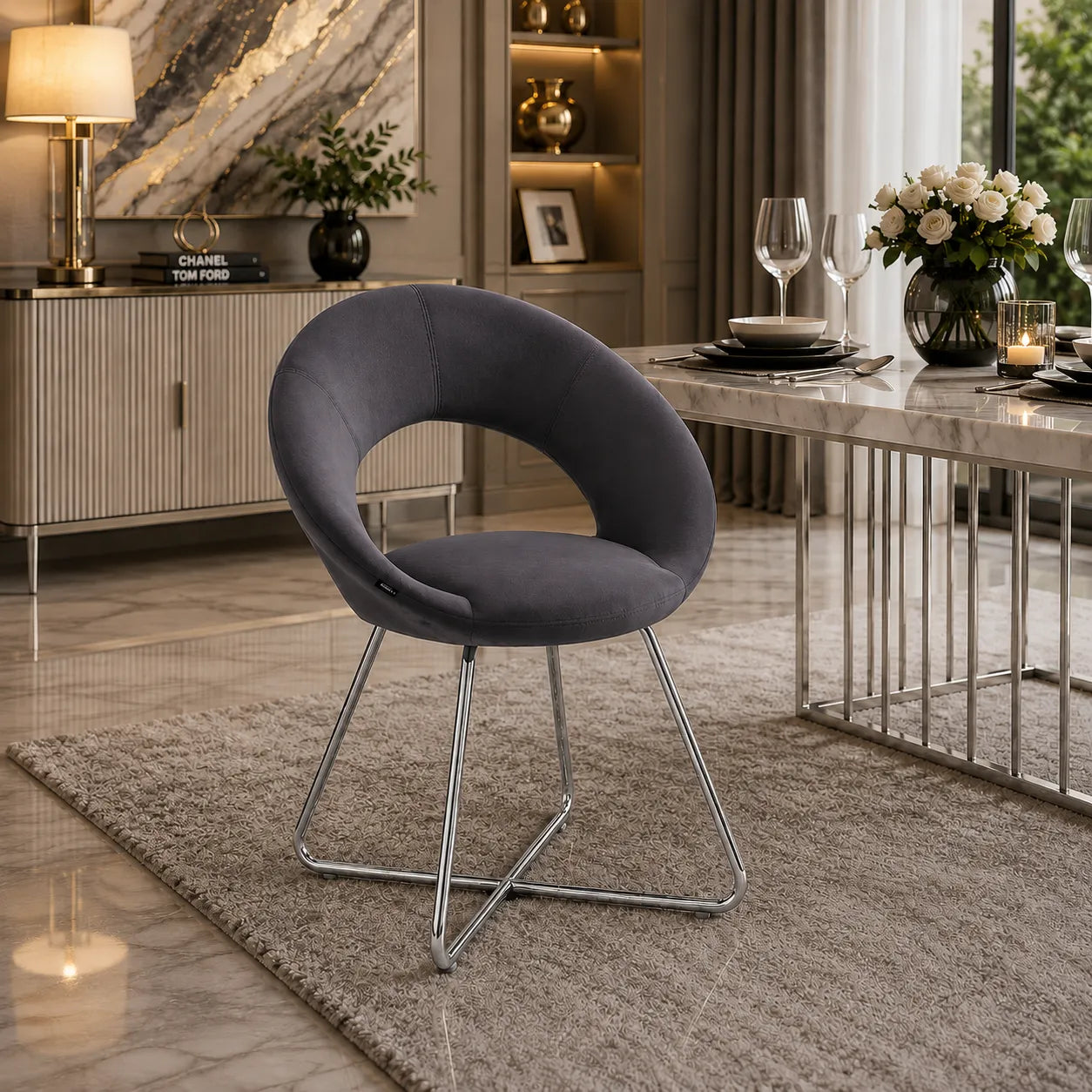 4 Chaises Bubble Pieds Chrome