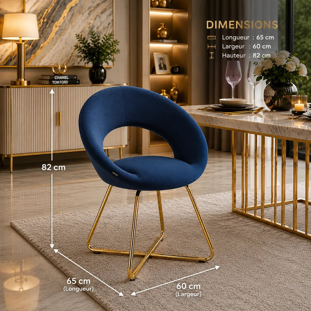 4 Chaises Bubble Pieds Gold