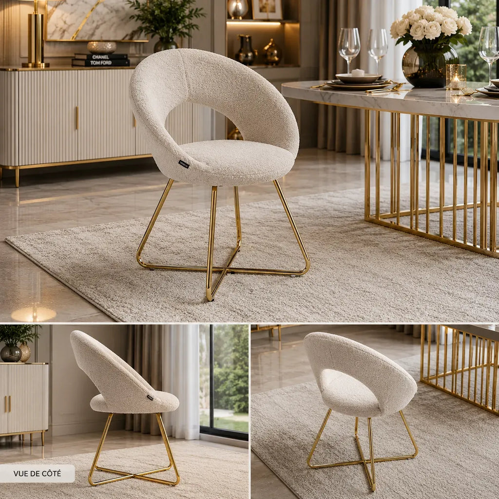 4 Chaises Bubble Pieds Gold