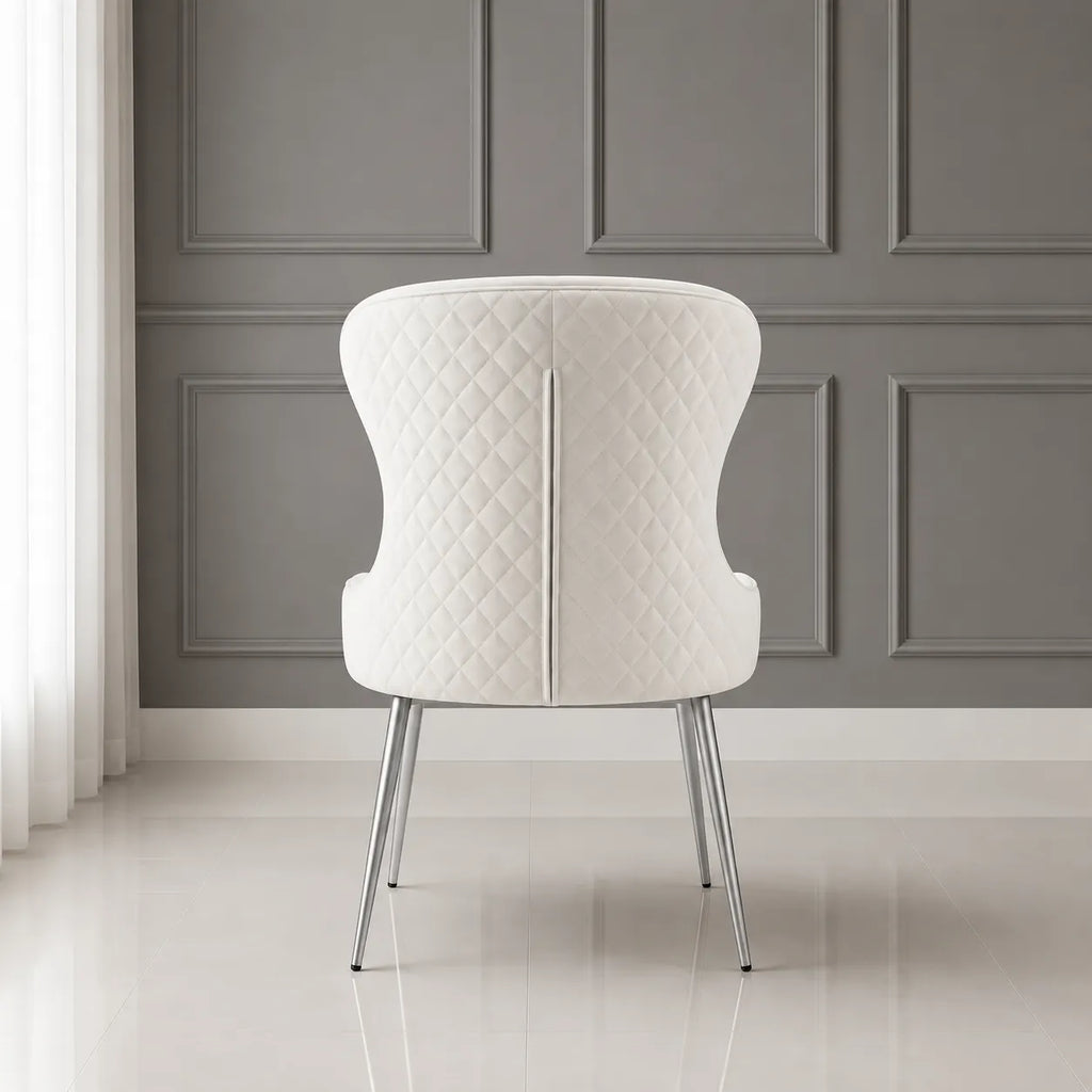 4 Chaises Hilton Pieds Chrome