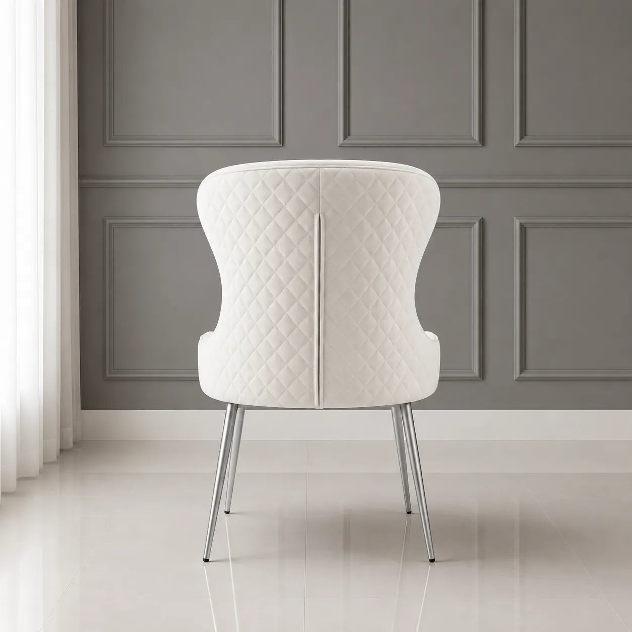 4 Chaises Hilton Pieds Chrome