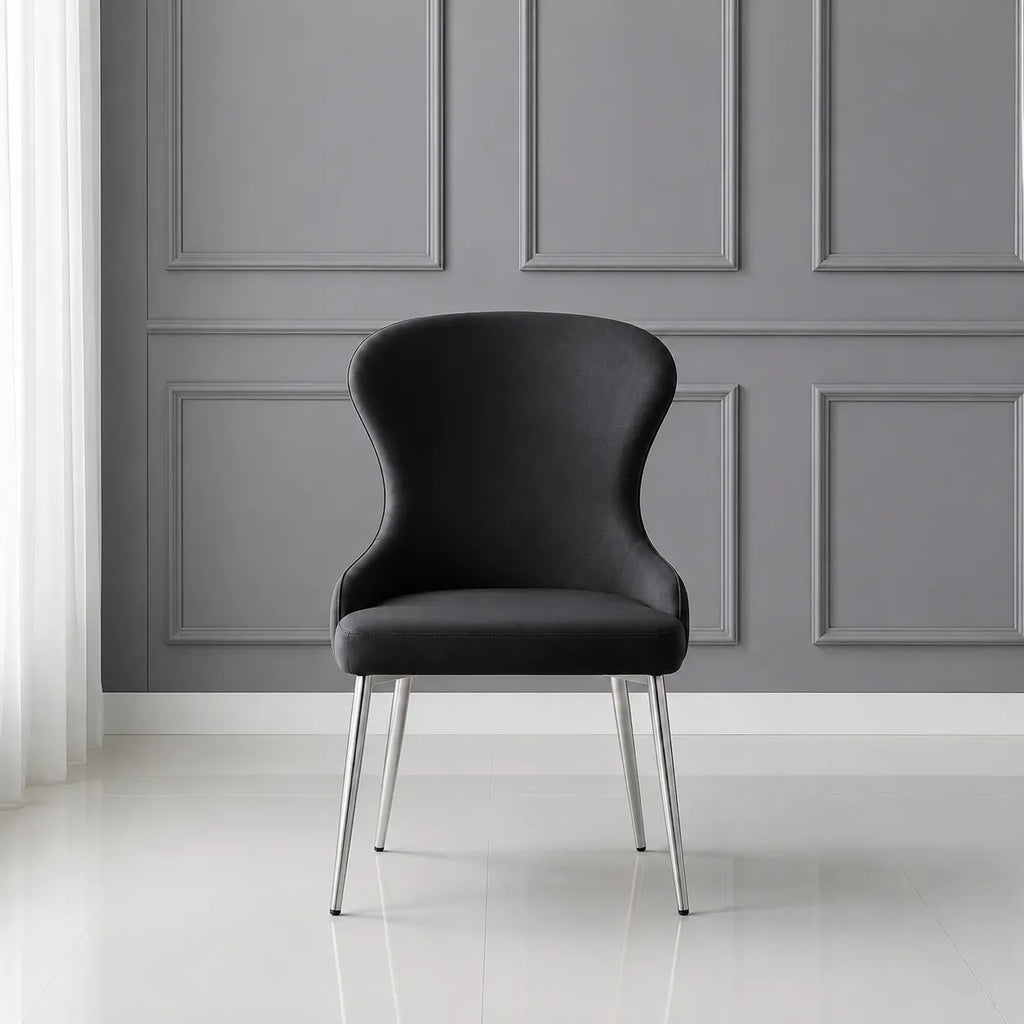 4 Chaises Hilton Pieds Chrome