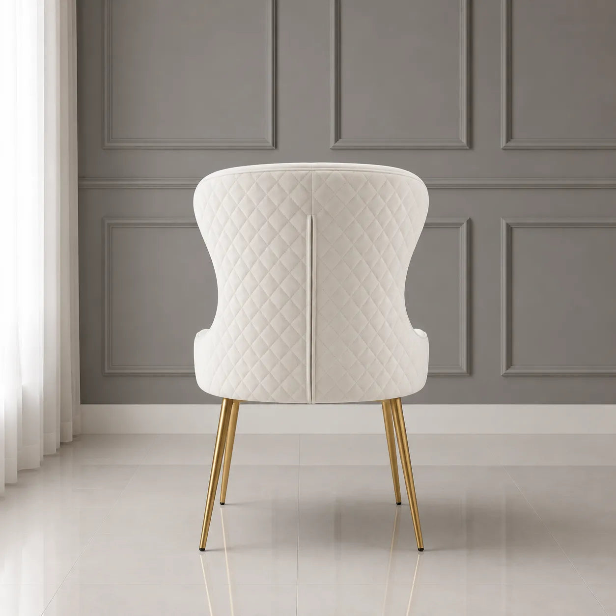 4 Chaises Hilton Pieds Gold