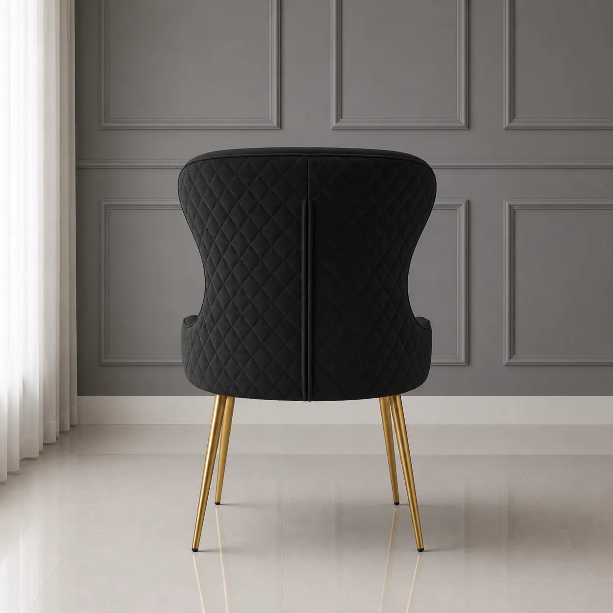 4 Chaises Hilton Pieds Gold