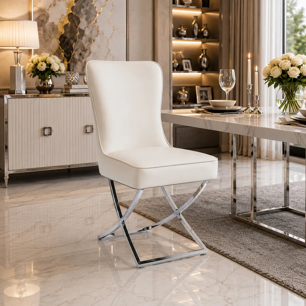4 Chaises Josephine Pieds Gold