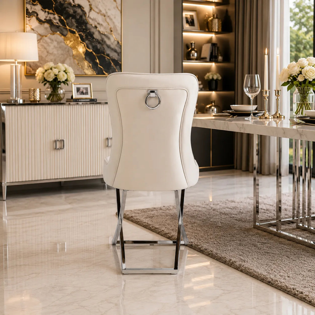 4 Chaises Josephine Pieds Gold