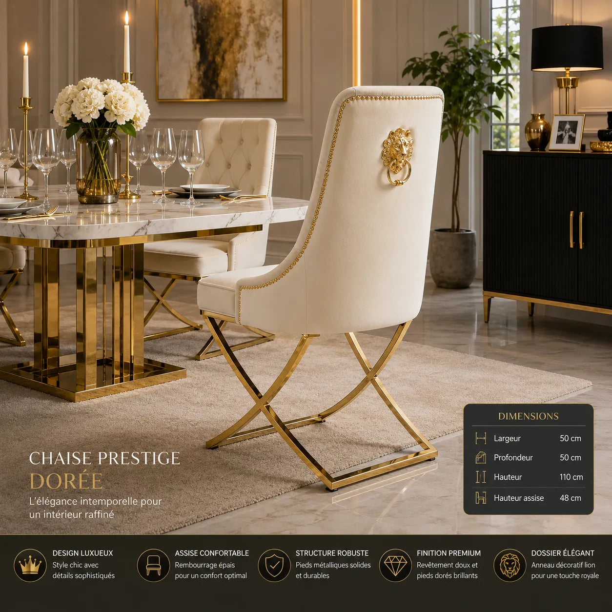 4 Chaises Lion Gala