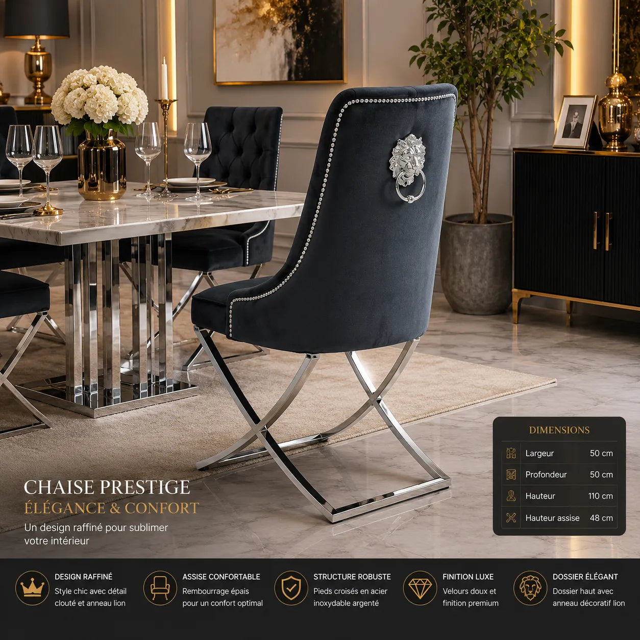 4 Chaises Lion Gala