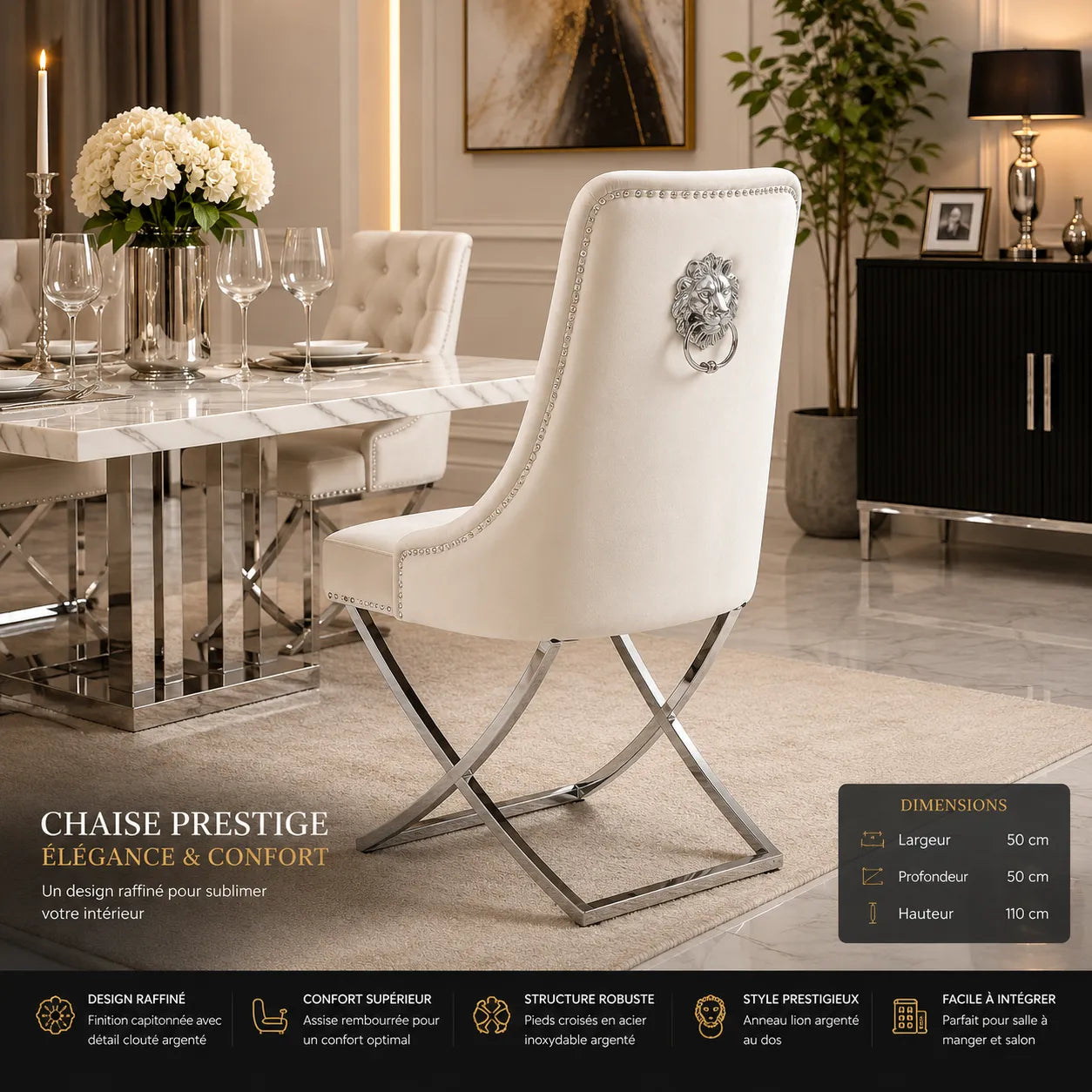 4 Chaises Lion Gala