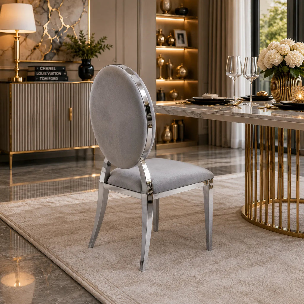 4 Chaises Medaillon Velours