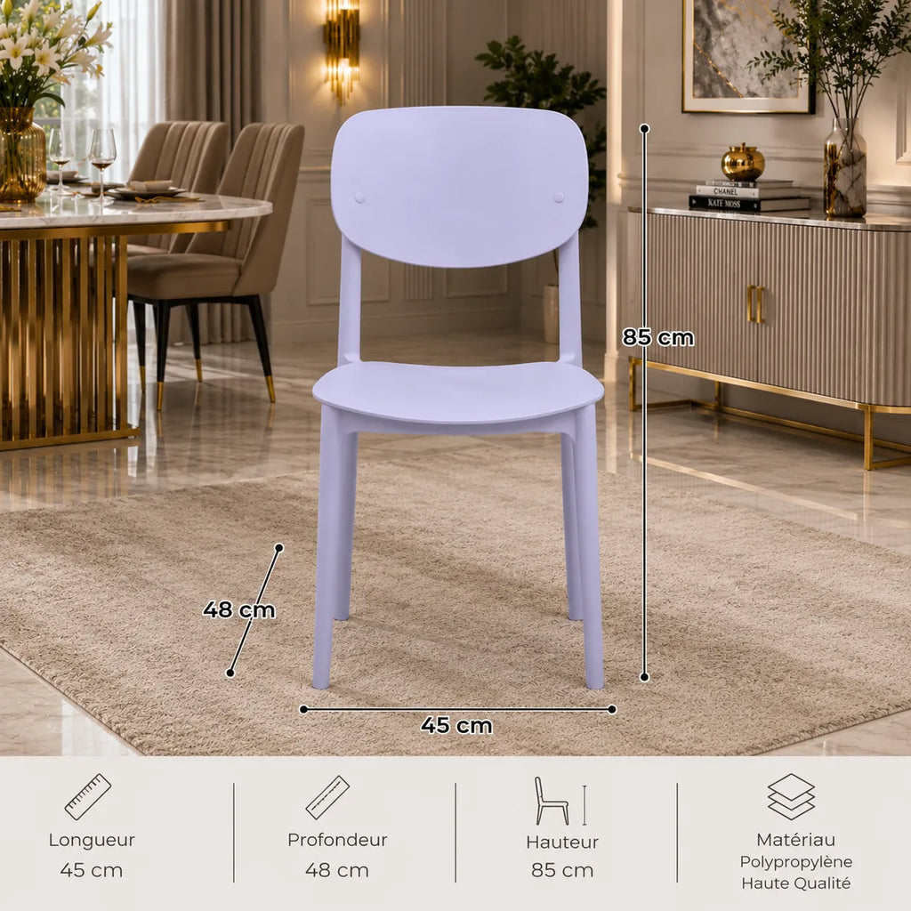4 Chaises PVC Blanc