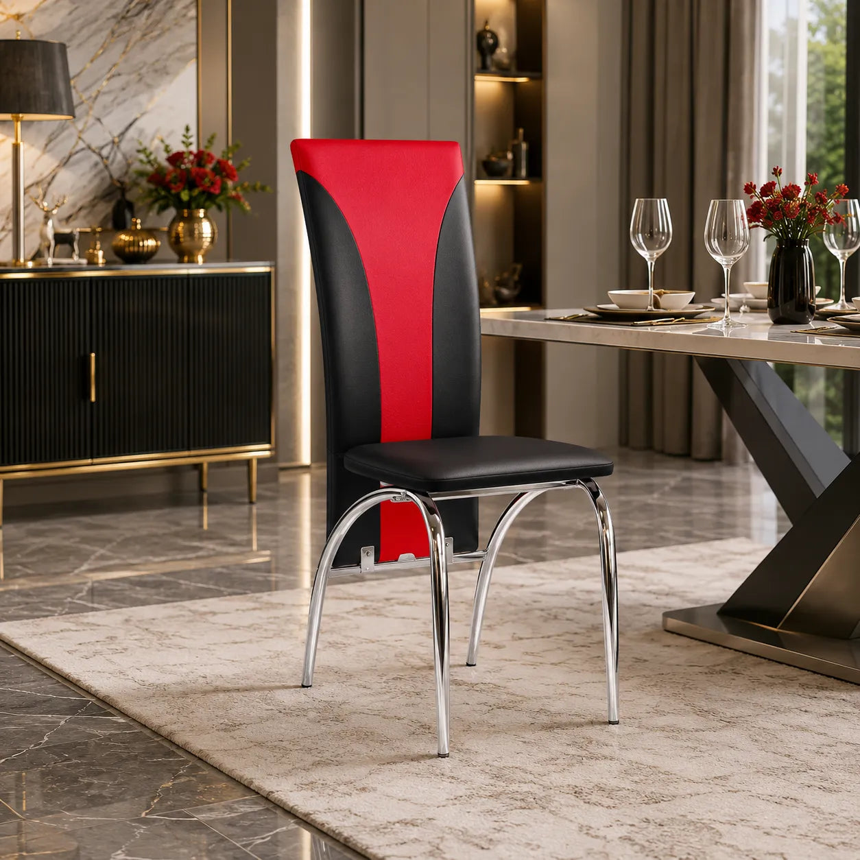 4 Chaises Velours Duna – Salle à Manger Moderne