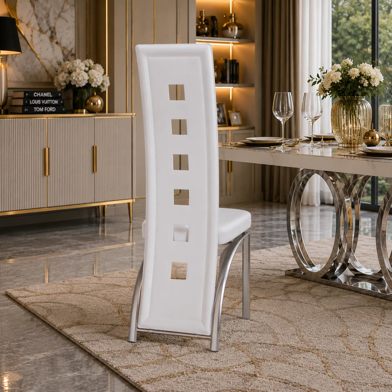 4 Chaises Eve Similicuir Blanc