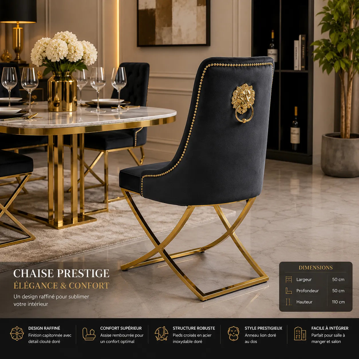 4 Chaises Lion Gala