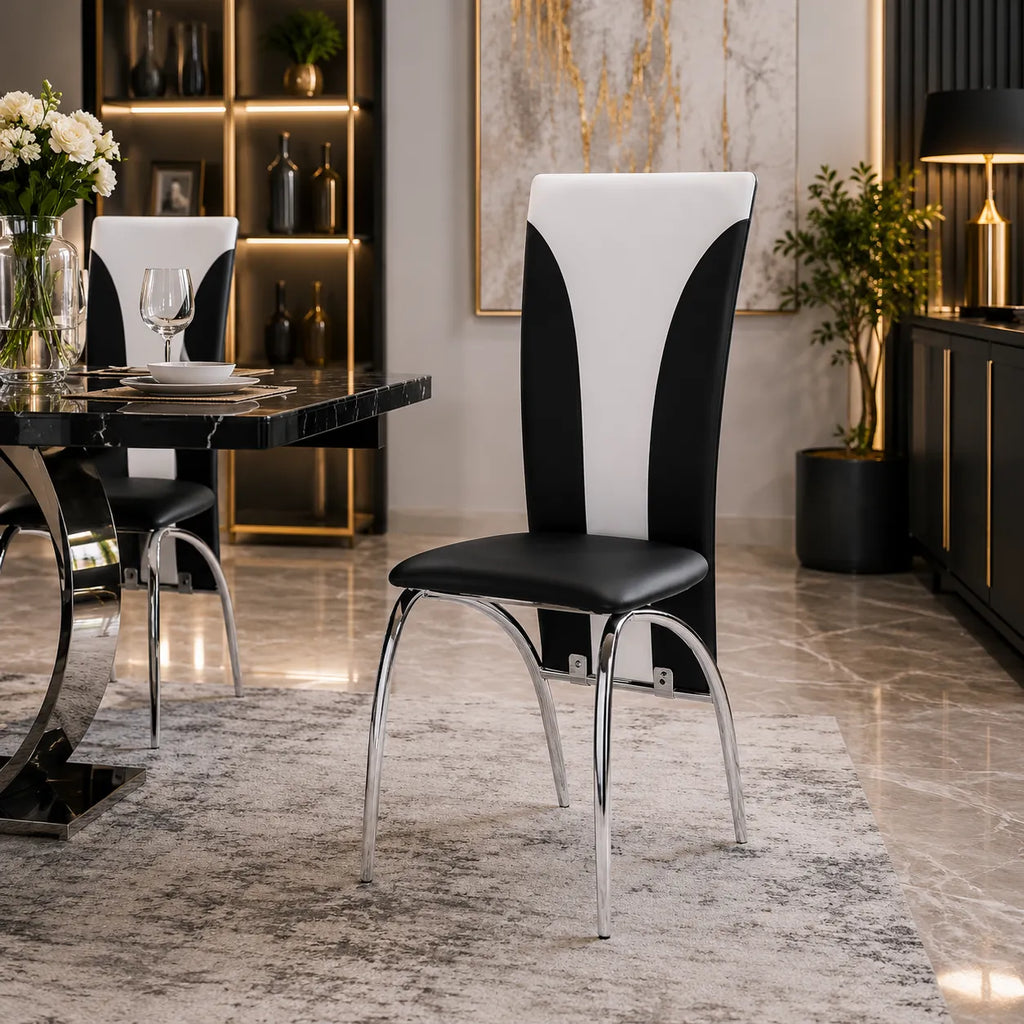 4 Chaises Velours Duna – Salle à Manger Moderne