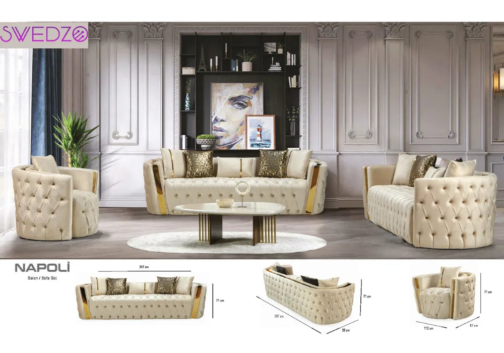 Napoli – Ensemble Canapé 3+3+1/ 3+2+1 places