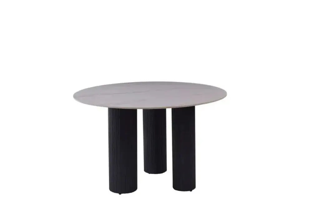 TABLE REPAS ANAÏS PIEDS NOIR PLATEAU  120cm Swedzo-Meuble