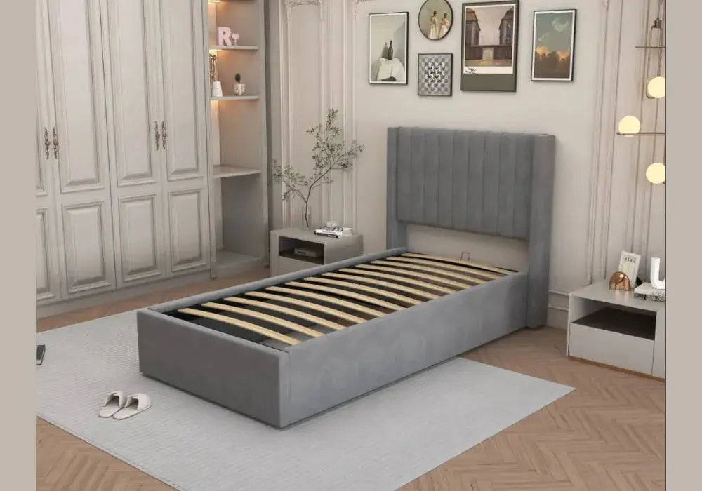 90x190 Une Place Lit Camile Coffre Swedzo-Meuble