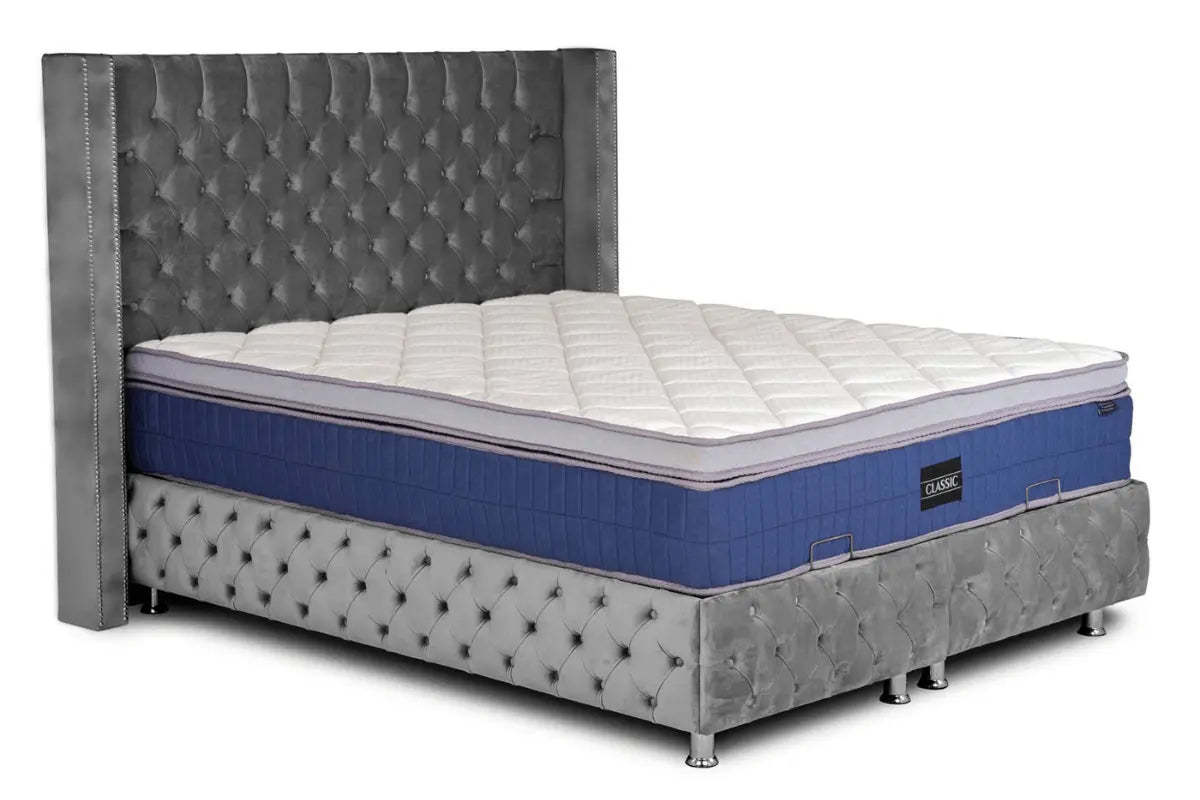 Lit coffre en tissu velours 160x200 cm Swedzo-Meuble