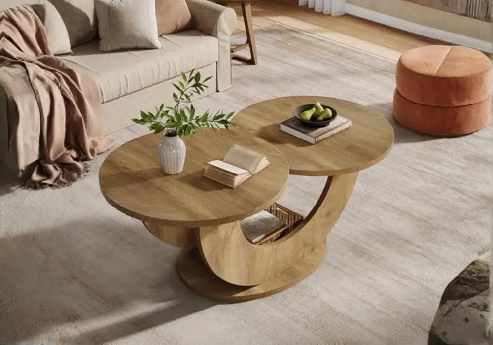 Tribesigns table d'appoint ronde de 115 cm Swedzo-Meuble