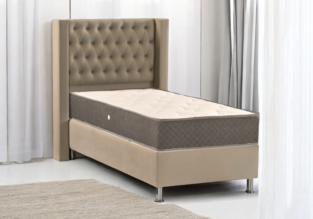 90x190 lit coffre capitonné