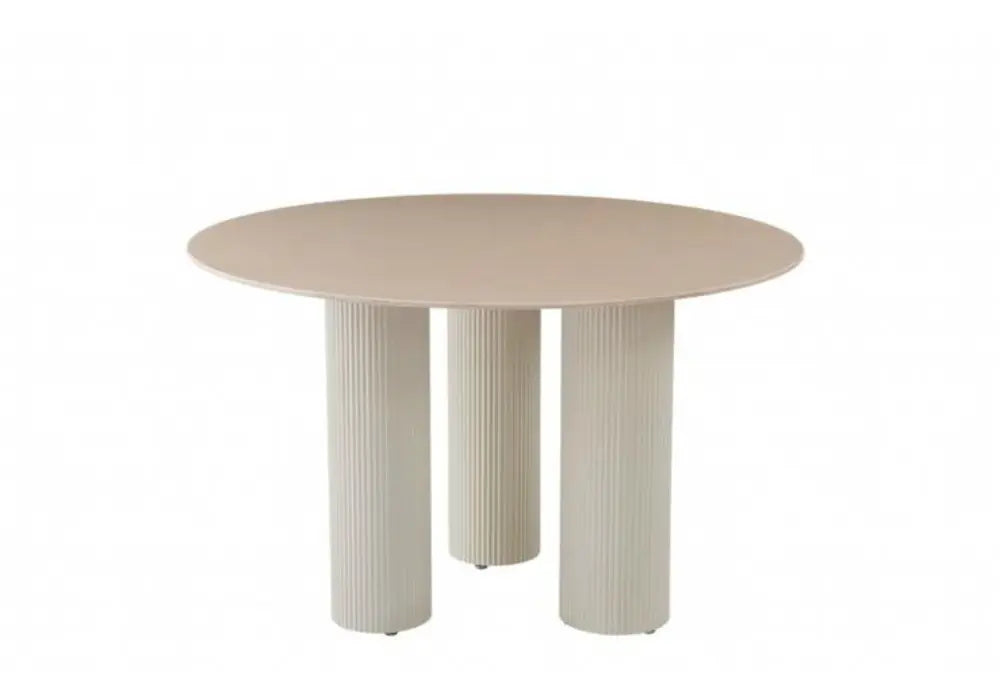 TABLE À MANGER ANAIS AVEC PIEDS EN MÉTAL BEIGE 120 CM Swedzo-Meuble