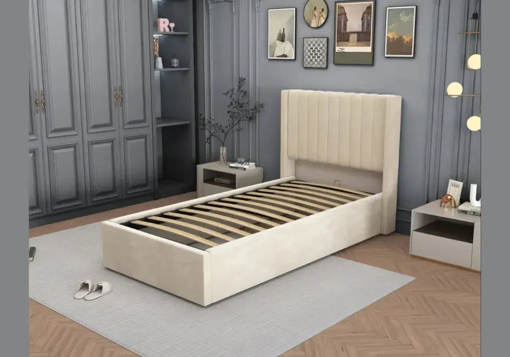90x190 Une Place Lit Camile Coffre Swedzo-Meuble