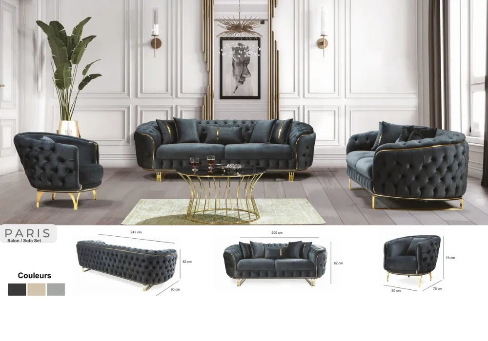 Ensemble Canapé 3+2+1 places