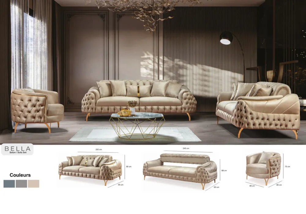 Ensemble Canapé 3+2+1 places