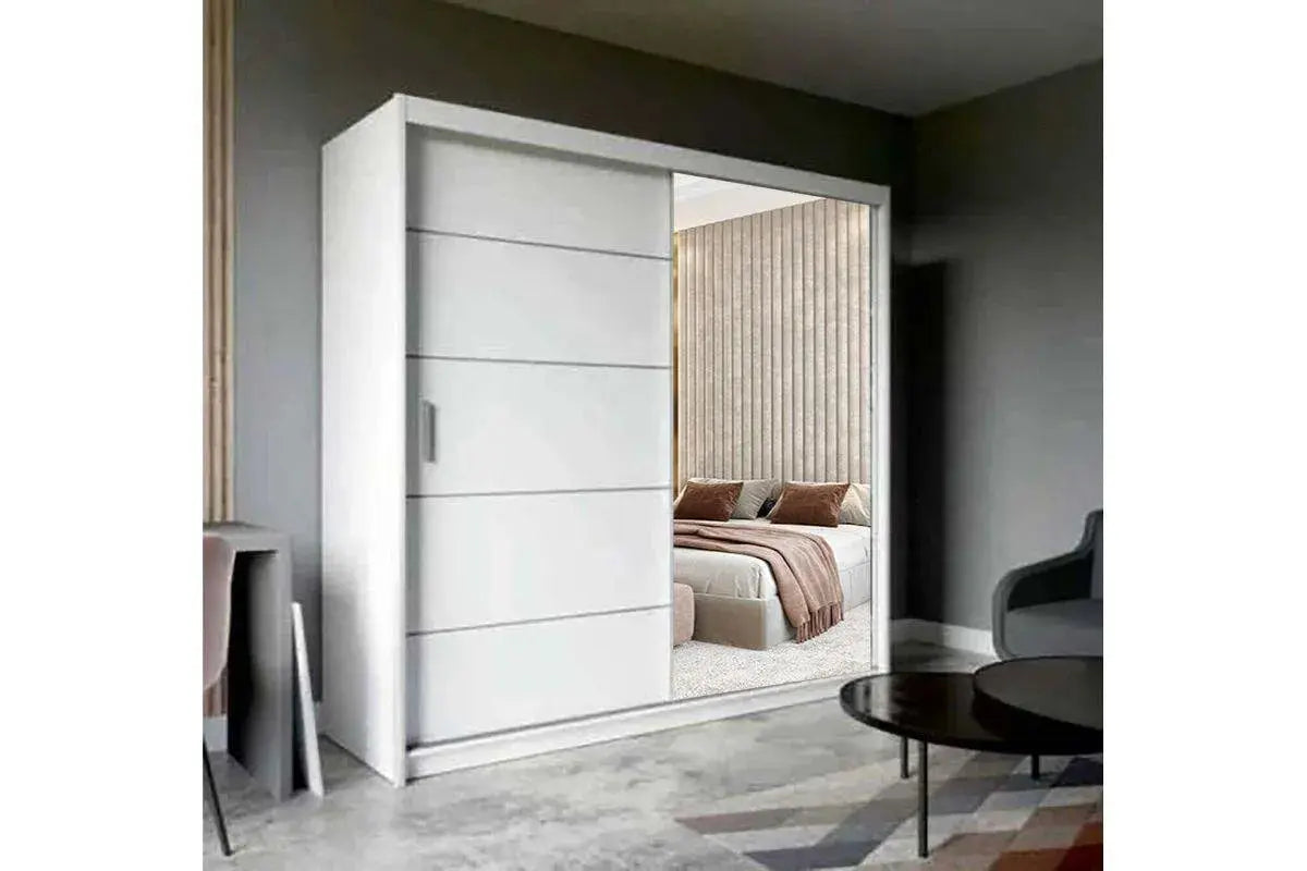 Armoire é portes coulissantes Lyon largeur 180cm Swedzo-Meuble