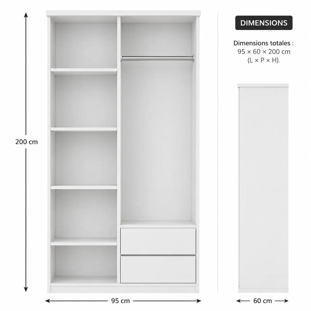 Armoire 2 portes PALMA