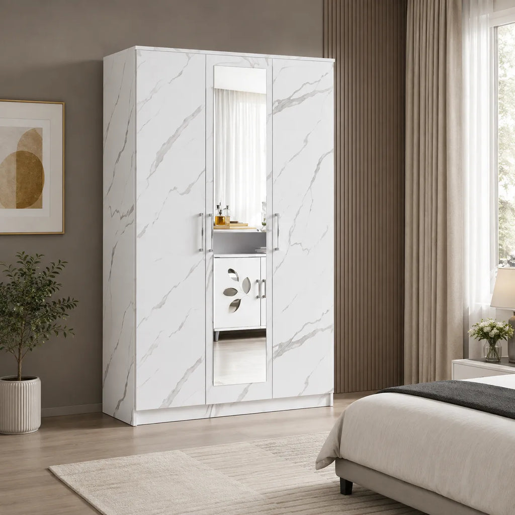 Armoire 3 Portes DANY Effet Marbre
