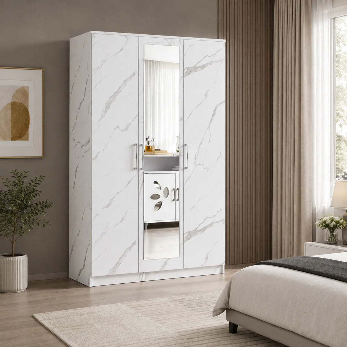 Armoire 3 Portes DANY Effet Marbre