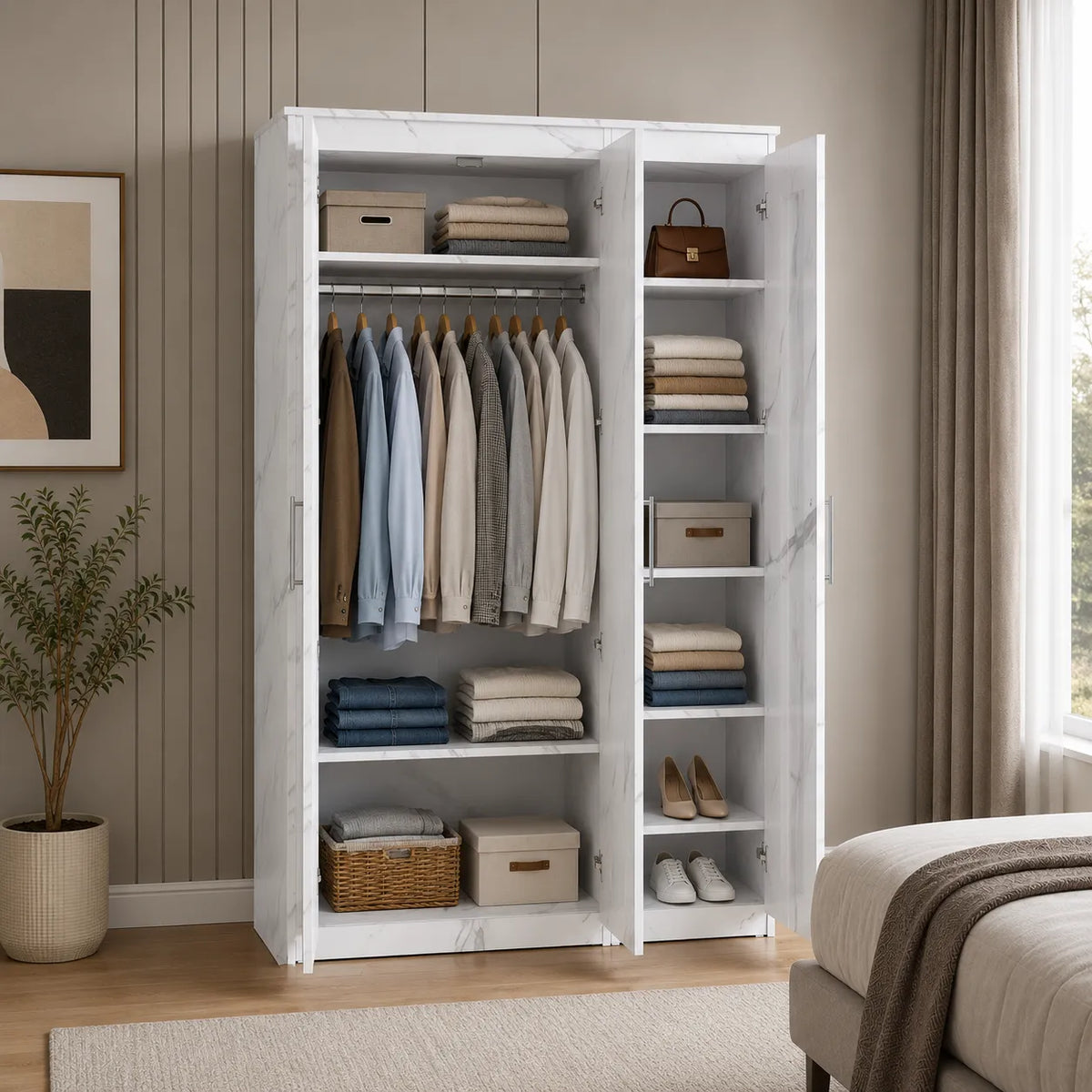 Armoire 3 Portes DANY Effet Marbre