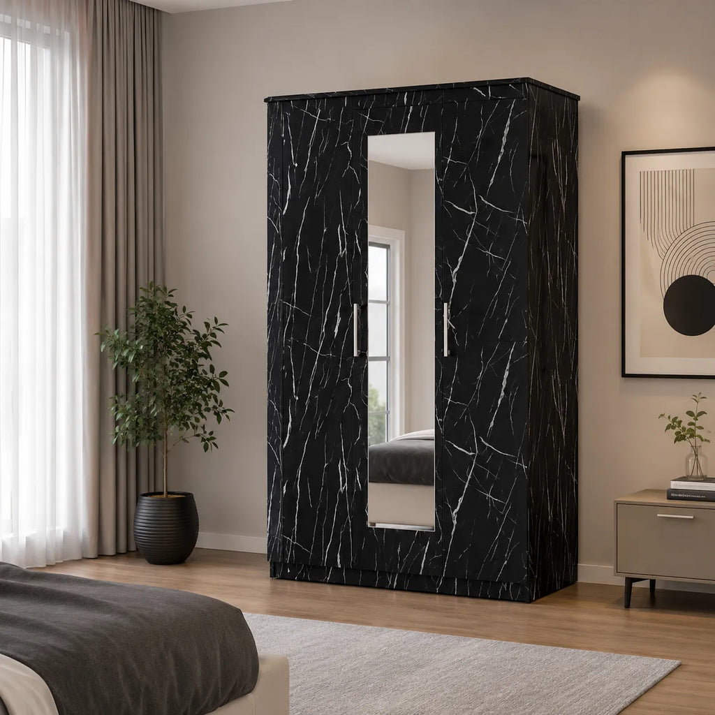 Armoire 3 Portes DANY Effet Marbre