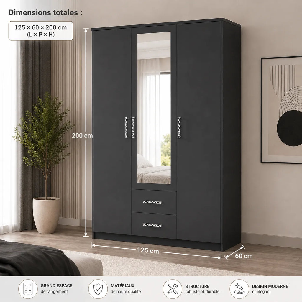 Armoire 3 portes IBIZA