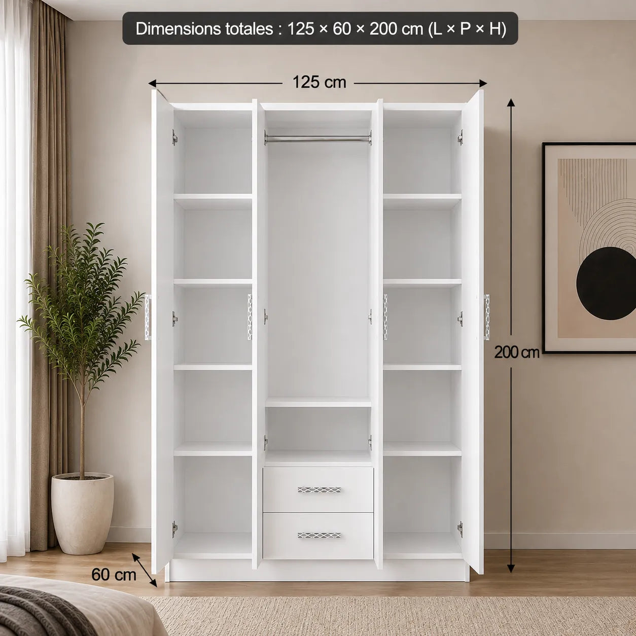 Armoire 3 portes PALMA