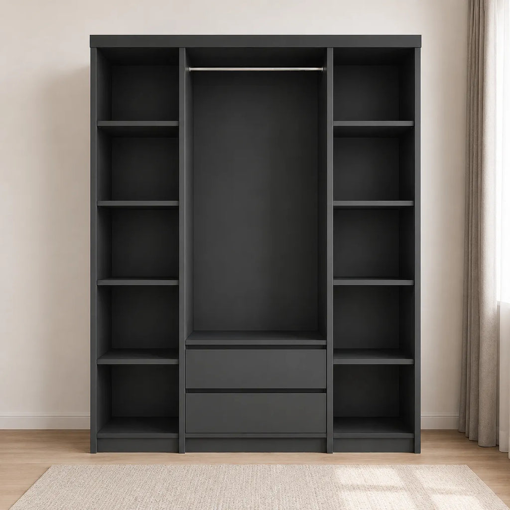 Armoire 4 Portes avec Tiroirs