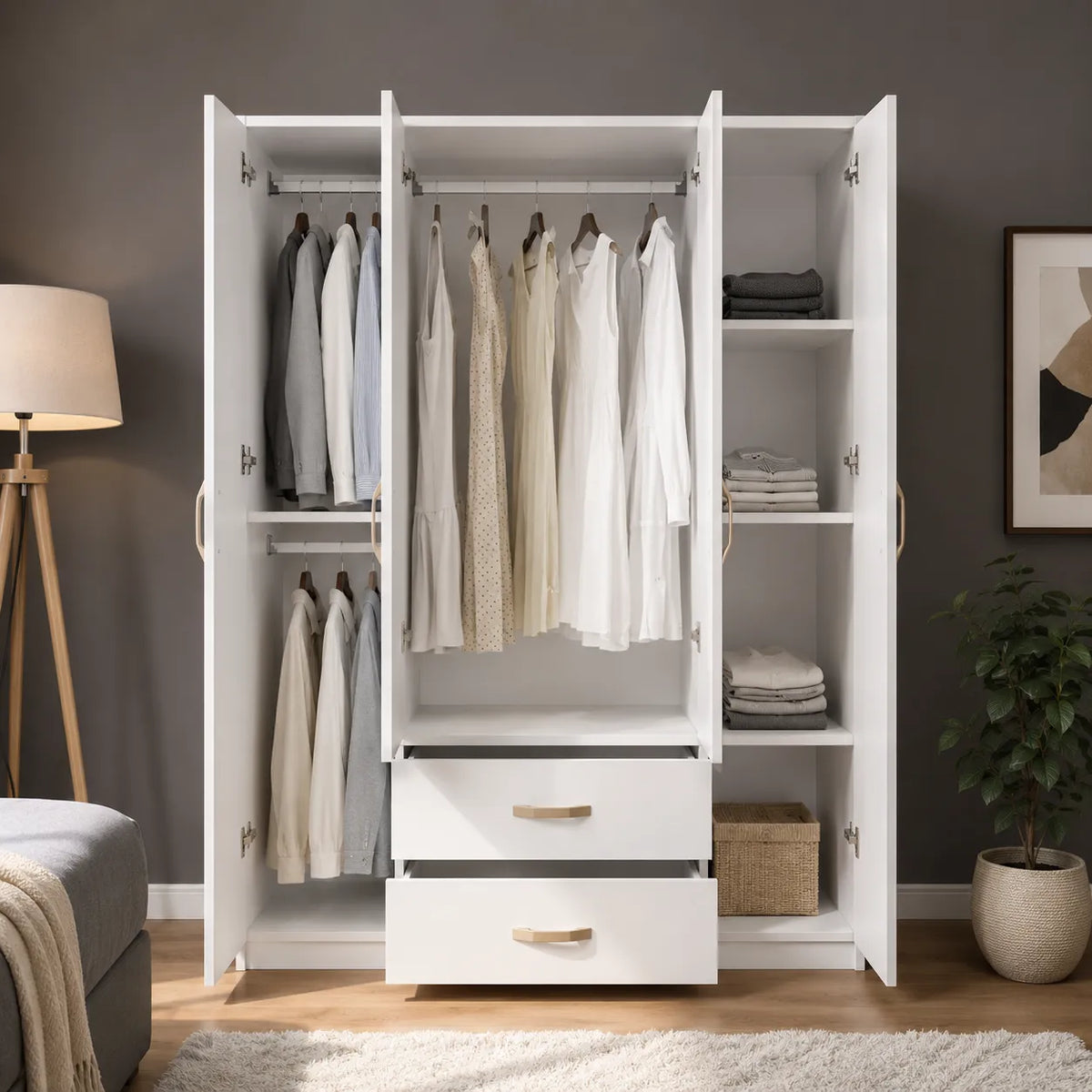 Armoire  4 portes avec  tiroirs Girona